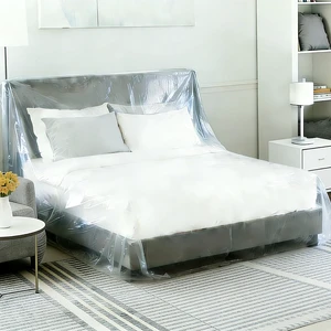 Plastic Bed Cover - Waterproof Furniture Sofa Couch Protector from Cat Full Extra Large King Queen Bed Storage Dust Cover for Moving Plastic Bed Cover - Waterproof Furniture Sofa Couch Protector from Cat Full Extra Large King Queen Bed Storage Dust Cover for Moving