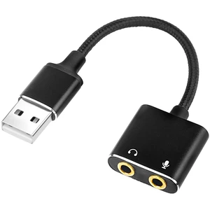 jindaaudio USB to 3.5mm Audio Adapter, External Sound Card with Headphone, Microphone Jack for Windows, Mac, Linux, PS4, PS5(Black) jindaaudio USB to 3.5mm Audio Adapter, External Sound Card with Headphone, Microphone Jack for Windows, Mac, Linux, PS4, PS5(Black)