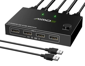 MLEEDA HDMI 2 Port KVM Switch 1 Monitor, HDMI and USB Switch for 2 Computers Share one Set of Keyboard Mouse Printer and UHD Monitor Support 4K@30Hz, Plug and Play, no External Power Supply Required MLEEDA HDMI 2 Port KVM Switch 1 Monitor, HDMI and USB Switch for 2 Computers Share one Set of Keyboard Mouse Printer and UHD Monitor Support 4K@30Hz, Plug and Play, no External Power Supply Required