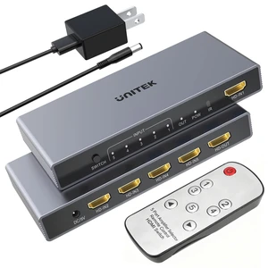 Unitek HDMI Switcher 5 Computers 1 Monitor with Remote Power Adapter | 4K HDMI Selector Switch Compatible with PC PS5 PS4 Xbox DVD Player Fire Stick TV Office Entertainment Home Theater Unitek HDMI Switcher 5 Computers 1 Monitor with Remote Power Adapter | 4K HDMI Selector Switch Compatible with PC PS5 PS4 Xbox DVD Player Fire Stick TV Office Entertainment Home Theater