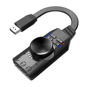 Erchineko USB Sound Card 7.1 Surround Sound Adapter USB Audio Adapter External Card with Volume Control Mic Mute Game Effects for PC Laptop Desktop Erchineko USB Sound Card 7.1 Surround Sound Adapter USB Audio Adapter External Card with Volume Control Mic Mute Game Effects for PC Laptop Desktop
