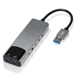 Gugxiom 7.1 USB Surround Sound Card, 5.1 External Sound Card with SPDIF Digital Audio, for Laptop PC Gugxiom 7.1 USB Surround Sound Card, 5.1 External Sound Card with SPDIF Digital Audio, for Laptop PC