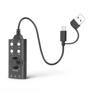 USB Sound Card, External Sound Card with Volume Control and Voice Changer, USB to 3.5mm Audio Adapter for PC Laptop Computer USB Sound Card, External Sound Card with Volume Control and Voice Changer, USB to 3.5mm Audio Adapter for PC Laptop Computer
