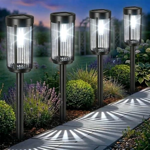 2 Pack Solar Garden Lights Outdoor, Decorative Solar Pathway Lights for Yard Auto On/Off Landscape Lighting for Walkway, Lawn, Garden, Waterproof Solar Stake Lights. (2, Cold White) 2 Pack Solar Garden Lights Outdoor, Decorative Solar Pathway Lights for Yard Auto On/Off Landscape Lighting for Walkway, Lawn, Garden, Waterproof Solar Stake Lights. (2, Cold White)