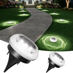 Mini Solar Pathway Lights Outdoor,2 Pack Flat Solar Ground Lights | IP67 Waterproof Solar Powered Disc Lights,Landscape Lighting for Garden Yard Walkway Luces Patio Driveway,Cool White Mini Solar Pathway Lights Outdoor,2 Pack Flat Solar Ground Lights | IP67 Waterproof Solar Powered Disc Lights,Landscape Lighting for Garden Yard Walkway Luces Patio Driveway,Cool White
