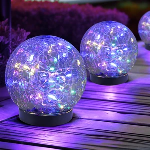Solar Globe Lights Outdoor Waterproof-Solar Balls for Garden | Cracked Glass Ball Lights Outdoor-Solar Orbs for Outside-Decorations for Patio and Yard Lawn Backyard Decor Solar Globe Lights Outdoor Waterproof-Solar Balls for Garden | Cracked Glass Ball Lights Outdoor-Solar Orbs for Outside-Decorations for Patio and Yard Lawn Backyard Decor