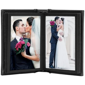 Enterprises Inc. 2.5" x 3.5" Black Leather Self-Stick Photo Album - Holds 10 Photos Enterprises Inc. 2.5" x 3.5" Black Leather Self-Stick Photo Album - Holds 10 Photos