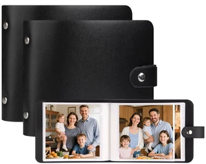 2 Pack Small Photo Albums 4X4 Pictures, 128 Photos Total, Black | Leather Cover, Buckle Design, Acid-Free Pages, Side-Loading Pockets, Compact Carry, Photos Postcards & Artwork 2 Pack Small Photo Albums 4X4 Pictures, 128 Photos Total, Black | Leather Cover, Buckle Design, Acid-Free Pages, Side-Loading Pockets, Compact Carry, Photos Postcards & Artwork