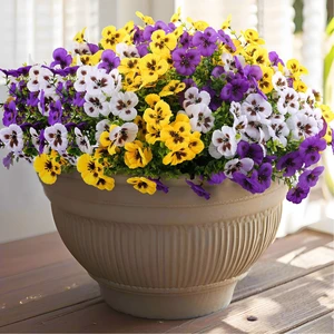18 Pcs Artificial Fake Pansy Flowers for Outdoor, Faux Silk Pansies Spring Flowers for Outside for Planter Front Door Porch Yard Patio Window Box Home Decor (18, Purple, Yellow, White) 18 Pcs Artificial Fake Pansy Flowers for Outdoor, Faux Silk Pansies Spring Flowers for Outside for Planter Front Door Porch Yard Patio Window Box Home Decor (18, Purple, Yellow, White)