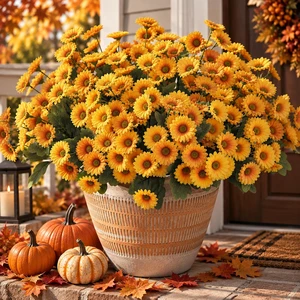 6 Bundles Fake Mums Artificial Mums for Outdoors Fake Flowers Daisy | UV Resistant Realistic Faux Mums for Outdoor Planters Yellow Fall Flowers for Front Door Garden Patio Yard Autumn Decor 6 Bundles Fake Mums Artificial Mums for Outdoors Fake Flowers Daisy | UV Resistant Realistic Faux Mums for Outdoor Planters Yellow Fall Flowers for Front Door Garden Patio Yard Autumn Decor
