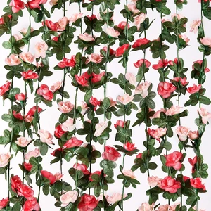 2 Pcs 16.5Ft Flower Garland Rose Vines, Pink Floral Garland Flower Vines | Artificial Rose Garland Decorations Fake Hanging Vines for Bedroom Table Birthday Wedding Party Wall Decor 2 Pcs 16.5Ft Flower Garland Rose Vines, Pink Floral Garland Flower Vines | Artificial Rose Garland Decorations Fake Hanging Vines for Bedroom Table Birthday Wedding Party Wall Decor