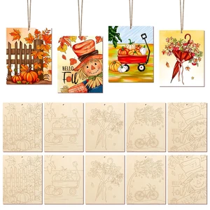 10PCS Fall Thanksgiving Unfinished Wood Crafts to Paint for Adults Kids, Bulk Predrilled Wooden Ornaments for Painting, Pumpkin Scarecrow Leaf Paintable Wood Slices Craft Supplies with Ropes 10PCS Fall Thanksgiving Unfinished Wood Crafts to Paint for Adults Kids, Bulk Predrilled Wooden Ornaments for Painting, Pumpkin Scarecrow Leaf Paintable Wood Slices Craft Supplies with Ropes
