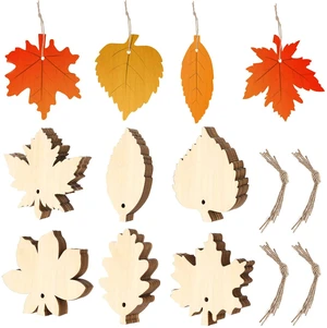 60 Pcs Unfinished Wood Leaf Cutout Fall Thanksgiving DIY | Maple Wood Blank Surfaces, 6 Assorted Shapes with Holes, Jute Strings, Fall Hanging Ornaments for Halloween Birthday Gift 60 Pcs Unfinished Wood Leaf Cutout Fall Thanksgiving DIY | Maple Wood Blank Surfaces, 6 Assorted Shapes with Holes, Jute Strings, Fall Hanging Ornaments for Halloween Birthday Gift