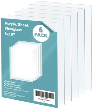 Sheets Acrylic Sheets 6 Pack of 8x10 0.04 Thick Clear Plastic Cast Transparent Plexi Glass for Crafting Projects, Picture Frame Glass, DIY Display, Easy to Cut Sheets Acrylic Sheets 6 Pack of 8x10 0.04 Thick Clear Plastic Cast Transparent Plexi Glass for Crafting Projects, Picture Frame Glass, DIY Display, Easy to Cut