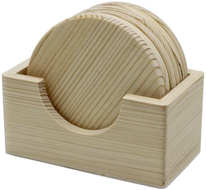 6 Pack of Unfinished Wood Coasters with Holder - 4 Inch Round Wooden Coaster DIY Craft, Sanded and Ready to Decorate, Paint or Stain 6 Pack of Unfinished Wood Coasters with Holder - 4 Inch Round Wooden Coaster DIY Craft, Sanded and Ready to Decorate, Paint or Stain