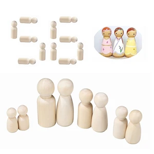 56 PCS Unfinished Natural Wooden Peg Dolls | Little Wooden peg People for Painted or Craft 56 PCS Unfinished Natural Wooden Peg Dolls | Little Wooden peg People for Painted or Craft