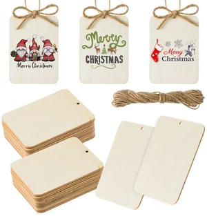 60 Pcs Wooden Tags 2.5 x 3.5 Inch Unfinished Wood Pieces Rectangle Square Wooden Cutouts with Holes Wood Ornaments with 32.8ft Rope for Holiday Gift Tags DIY Craft Hanging Decorations Painting 60 Pcs Wooden Tags 2.5 x 3.5 Inch Unfinished Wood Pieces Rectangle Square Wooden Cutouts with Holes Wood Ornaments with 32.8ft Rope for Holiday Gift Tags DIY Craft Hanging Decorations Painting