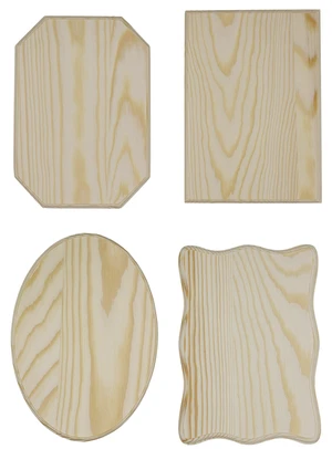 Unfinished Wood Plaques, 6.5 Inch x 4.5 Inch, 4 Assorted Shapes Unfinished Wood Plaques, 6.5 Inch x 4.5 Inch, 4 Assorted Shapes