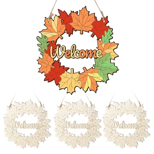 Fall Wreaths Wood Crafts to Paint Set of 3, 11" Bulk Fall Leaves Wreath Ornaments for Painting, Unfinished Wood Cutouts DIY Ornaments for Front Door with Ropes (Maple) Fall Wreaths Wood Crafts to Paint Set of 3, 11" Bulk Fall Leaves Wreath Ornaments for Painting, Unfinished Wood Cutouts DIY Ornaments for Front Door with Ropes (Maple)