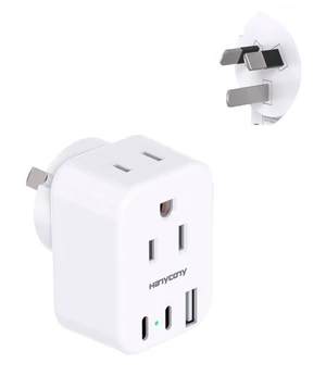 US to Australia New Zealand Plug Adapter, Type I Power Adapter | 2 Outlets 3 USB Ports(2 USB C), Australia Travel Plug Adapter for USA to Australian AU China Argentina Fiji Travel Essentials US to Australia New Zealand Plug Adapter, Type I Power Adapter | 2 Outlets 3 USB Ports(2 USB C), Australia Travel Plug Adapter for USA to Australian AU China Argentina Fiji Travel Essentials