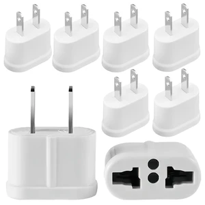 European to US Plug Adapter, Travel Small European to American Outlet Adapter, EU to US Adapters, 220V to 110V Plug Pin Converter, European Plug Adapter to USA Power Converter, White, 8-Pack European to US Plug Adapter, Travel Small European to American Outlet Adapter, EU to US Adapters, 220V to 110V Plug Pin Converter, European Plug Adapter to USA Power Converter, White, 8-Pack