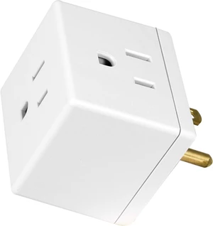 Outlet Extender, 3 Outlet Multi Plug Wall Power Splitter | 3 Prong Multiple Plug Wall Adapter (Wide Spaced Outlets), Electrical Expander, Cube Design, UL Safety Listed, White, 58368 Outlet Extender, 3 Outlet Multi Plug Wall Power Splitter | 3 Prong Multiple Plug Wall Adapter (Wide Spaced Outlets), Electrical Expander, Cube Design, UL Safety Listed, White, 58368