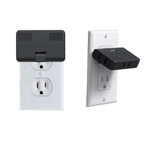 3-Way Flat Wall Outlet Extender & Splitter, 2-Prong Swivel Mini Plug - Safe AC Adapter for Home/Travel, Type A Black (2 Pack) 3-Way Flat Wall Outlet Extender & Splitter, 2-Prong Swivel Mini Plug - Safe AC Adapter for Home/Travel, Type A Black (2 Pack)