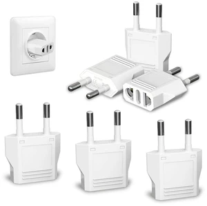 6 Pack European Travel Plug Adapter, US to Europe Plug Adapter, Type C Wall Outlet Converter for Europe, White 6 Pack European Travel Plug Adapter, US to Europe Plug Adapter, Type C Wall Outlet Converter for Europe, White