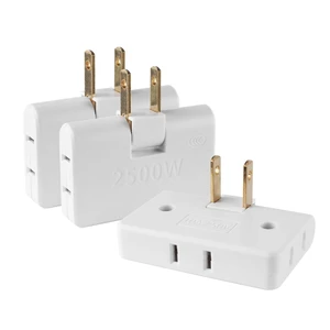 3 Way Flat Wall Outlet Extender AC Adapter (Converts 2-Prong/3-Prong, No Wiring Needed) for Indoor/Outdoor Electrical Sockets - Ideal for Home, Office, Travel 3 Way Flat Wall Outlet Extender AC Adapter (Converts 2-Prong/3-Prong, No Wiring Needed) for Indoor/Outdoor Electrical Sockets - Ideal for Home, Office, Travel