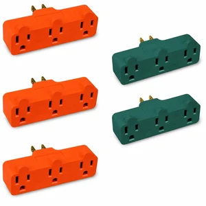 3-Prong 3-Outlet Extender Adapter, Heavy Duty Triple Grounding Outlet. 5 Pack 3-Prong 3-Outlet Extender Adapter, Heavy Duty Triple Grounding Outlet. 5 Pack