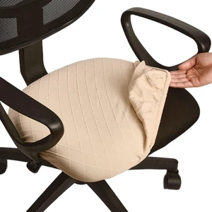Stretch Jacquard Office Chair Cover, Removable Washable Desk Chair Cover Rotating Chair Seat Slipcover, Beige Stretch Jacquard Office Chair Cover, Removable Washable Desk Chair Cover Rotating Chair Seat Slipcover, Beige