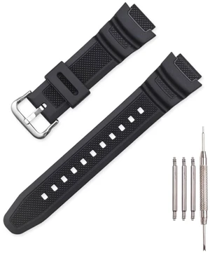 Resin Strap Compatible with Casio AE-1200 AE-1300 F-108 W-216H AE-1000w AEQ-110 W-800H AQ-S800W SGW-300H W-216H W-218 Men's 18mm Watch Band Replacement (black silver buckle) Resin Strap Compatible with Casio AE-1200 AE-1300 F-108 W-216H AE-1000w AEQ-110 W-800H AQ-S800W SGW-300H W-216H W-218 Men's 18mm Watch Band Replacement (black silver buckle)