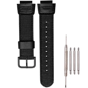 18mm Nylon strap Compatible with Casio AQ-S810W AE1200WH SGW-300H 400 500 Men's Black weave Watch Band 18mm Nylon strap Compatible with Casio AQ-S810W AE1200WH SGW-300H 400 500 Men's Black weave Watch Band