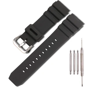 Silicone Watch Band Compatible with Casio MDV106-1A AMW320R AMW320D | 22mm Men's rubber replacement strap unisex diver sports Metal Buckle Wristband (Steel buckle) Silicone Watch Band Compatible with Casio MDV106-1A AMW320R AMW320D | 22mm Men's rubber replacement strap unisex diver sports Metal Buckle Wristband (Steel buckle)