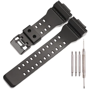 Resin Replacement Bands Compatible with Casio GA100 GA-100 GA-120 GA110 GD-120 GD100 Watch Strap (Black BlackBuckle) Resin Replacement Bands Compatible with Casio GA100 GA-100 GA-120 GA110 GD-120 GD100 Watch Strap (Black BlackBuckle)