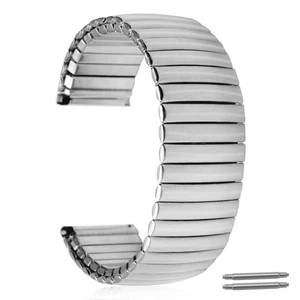 18mm Expansion Watch Bands,Stainless Steel Quick-release Strap | One-piece Design, Unisex Elastic Watch Strap - Silver 18mm Expansion Watch Bands,Stainless Steel Quick-release Strap | One-piece Design, Unisex Elastic Watch Strap - Silver