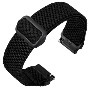 Stretchy Nylon Watch Band for Men Women, Adjustable Elastic Watch Straps with Quick Release, Replacement Wristband 20mm with Black Buckle (Black) Stretchy Nylon Watch Band for Men Women, Adjustable Elastic Watch Straps with Quick Release, Replacement Wristband 20mm with Black Buckle (Black)