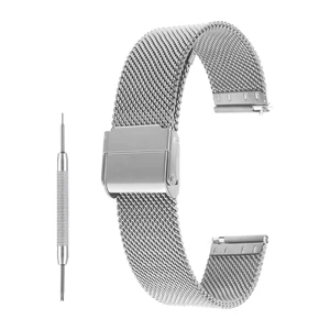 cobee Milanese Mesh Watch Bands, Quick Release Replacement Watch Straps Adjustable Stainless Steel Watchbands for Men Women Universal Metal Mesh Straps Compatible with 20mm Lug Width(Silver, 20mm) cobee Milanese Mesh Watch Bands, Quick Release Replacement Watch Straps Adjustable Stainless Steel Watchbands for Men Women Universal Metal Mesh Straps Compatible with 20mm Lug Width(Silver, 20mm)
