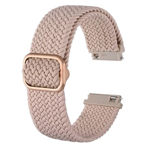 Nylon Watch Bands 18mm, Adjustable Braided Loop Straps for Men and Women,Pink with Rose Gold Buckle Nylon Watch Bands 18mm, Adjustable Braided Loop Straps for Men and Women,Pink with Rose Gold Buckle