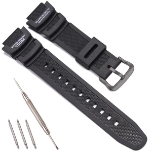 Resin Watch Band Compatible with Casio SGW 300 400 500 AE 1000 1200 Men's Waterproof Sport Rubber Replacement Strap 18mm Bracelet (Black buckle) Resin Watch Band Compatible with Casio SGW 300 400 500 AE 1000 1200 Men's Waterproof Sport Rubber Replacement Strap 18mm Bracelet (Black buckle)