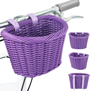 Kids Bike Basket for Girls/Boys/Toddler - Lightweighted Front Handlebar Basket with Adjustable Leather StrapsCompatible with Children BikesToddler Balance BikesKids TricyclesScooters (Purple) Kids Bike Basket for Girls/Boys/Toddler - Lightweighted Front Handlebar Basket with Adjustable Leather StrapsCompatible with Children BikesToddler Balance BikesKids TricyclesScooters (Purple)