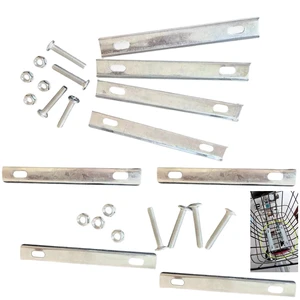 2 Set Rear Bike Basket Mounting Bracket Holder with Mount Screws Nuts Long Bolts Iron Fixing Plate Kits for Bicycle Cargo Rack Wire Baskets Installation Replacement Repair 2 Set Rear Bike Basket Mounting Bracket Holder with Mount Screws Nuts Long Bolts Iron Fixing Plate Kits for Bicycle Cargo Rack Wire Baskets Installation Replacement Repair