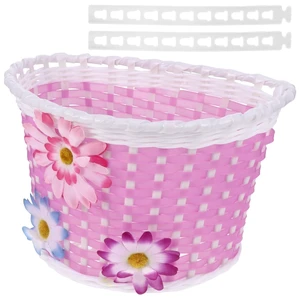 1 Children Bike Basket, 1 Piece, Plastic, Pink for Use | For adding front storage to a compatible kids bicycle, combining plastic construction with the supplied product form 1 Children Bike Basket, 1 Piece, Plastic, Pink for Use | For adding front storage to a compatible kids bicycle, combining plastic construction with the supplied product form
