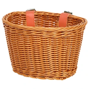 Childrens Bicycles Front Basket Waterproof Plastic Woven Bike Basket Kids Bicycles Wicker Basket for Boy and Girl, 21*15*15cm, Coffee Childrens Bicycles Front Basket Waterproof Plastic Woven Bike Basket Kids Bicycles Wicker Basket for Boy and Girl, 21*15*15cm, Coffee