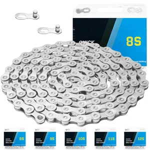 Speed Bike Chain 6/7/8 Speed for Road & Mountain Bikes | 6-12 speed bike chain for road & MTB. Sturdy construction gives smooth shifts. Rust-resistant finish handles all weather. Speed Bike Chain 6/7/8 Speed for Road & Mountain Bikes | 6-12 speed bike chain for road & MTB. Sturdy construction gives smooth shifts. Rust-resistant finish handles all weather.