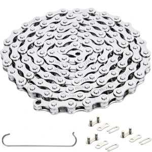 1-Speed Bike Chain 1/2" x 1/8" 114L Military-Grade Silver Plated Chain with 3 QuickLinks | 11,000 PSI Tensile Strength & US Winter-Proof | Shimano/SRAM Compatible | Tool-Free 90-Second Install 1-Speed Bike Chain 1/2" x 1/8" 114L Military-Grade Silver Plated Chain with 3 QuickLinks | 11,000 PSI Tensile Strength & US Winter-Proof | Shimano/SRAM Compatible | Tool-Free 90-Second Install