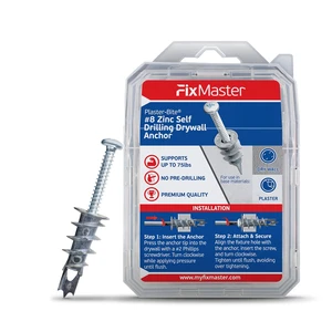 Self Drilling Drywall Anchors Zinc with Drywall Screws (25 Metal Anchors & 25 Screws) Heavy Duty Plaster/Hollow Wall Anchors for Drywall Kit 3/8", 1/2", 5/8" 75 lbs Holding Strength Self Drilling Drywall Anchors Zinc with Drywall Screws (25 Metal Anchors & 25 Screws) Heavy Duty Plaster/Hollow Wall Anchors for Drywall Kit 3/8", 1/2", 5/8" 75 lbs Holding Strength