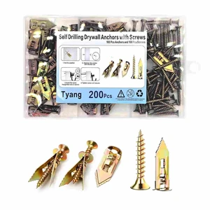 Drywall Self Drilling Anchors with Screws Kit, 200 PCS | 100 PCS Sheetrock Anchors (0.47X1.18inch), 100 PCS Screws, No Drilling or Punching Holes Needed Drywall Self Drilling Anchors with Screws Kit, 200 PCS | 100 PCS Sheetrock Anchors (0.47X1.18inch), 100 PCS Screws, No Drilling or Punching Holes Needed