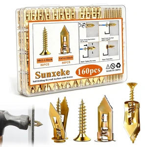 160PCS Self Drilling Drywall Anchors and Screws Kit, 0.47x1.18Inch Sheetrock Anchors with Screws, Wall Anchors for Drywall, No Drill, Holds Up to 66LBS for Picture & Mirror Hanging 160PCS Self Drilling Drywall Anchors and Screws Kit, 0.47x1.18Inch Sheetrock Anchors with Screws, Wall Anchors for Drywall, No Drill, Holds Up to 66LBS for Picture & Mirror Hanging
