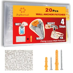 Drywall Anchor Repair Kit,Loose Wall Anchor Fix Patches,Ideal for Drywall and Masonry,Only Wet Can Fix Wall Hole Fast,20 Patches with Anchors and Screws Included. Drywall Anchor Repair Kit,Loose Wall Anchor Fix Patches,Ideal for Drywall and Masonry,Only Wet Can Fix Wall Hole Fast,20 Patches with Anchors and Screws Included.